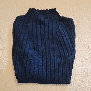 Banana Republic Navy Blue Mock Neck Merino Wool Sweater